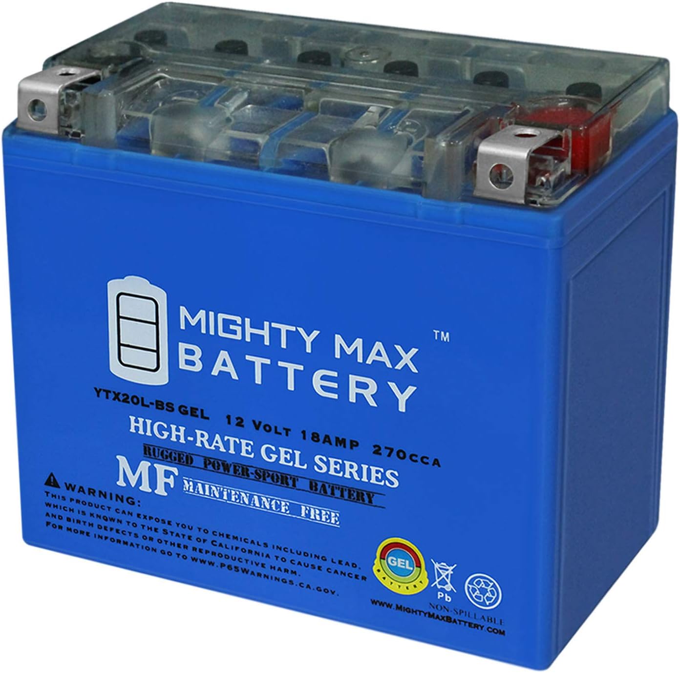 Mighty Max YTX20L-BS Gel Battery